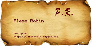 Pless Robin névjegykártya